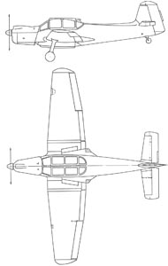 Plan 3 vues du MS.733 Alcyon. (©DR via Jean-Pierre Dubois)