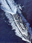 Falcon 10 MER No101 of 57.S flight carrying out a calibration over the FS Q.M. Anquetil. (©Marine Nationale)