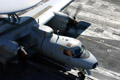 E-2C Hawkeye n°3 sur le pont du Charles de Gaulle lors d'Agapanthe 06. (©French Fleet Air Arm)