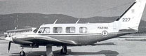 PA-31-350 Navajo N°227 de l'Escadrille de Réception et de Convoyage (ERC) basée à la BAN Cuers-Pierrefeu. (©ARDHAN)
