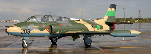 Un Soko G-2 Galeb libyen comme celui-ci a été abattu le 24 mars avec une bombe AASM. (©DR)