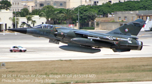 Mirage F1CR (118-MZ/ 615) à l'Aéroport International de Malte. (©Stephen J Borg)