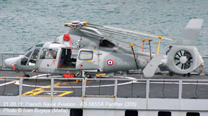 AS.565SA Panther sur le Courbet lors de son escale à la Valette (Malte). (©Ivan Bugeja)