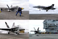 F/A-18C Hornet de l'U.S.Navy (VFA-131 "Wildcats") en provenance du porte-avions USS Eisenhower (CVN-69) roulant sur le pont du Charles de Gaulle. (©Marine Nationale)