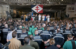 Visite du Président Sarkozy sur le Charles de Gaulle. (©Marine Nationale)