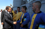 Visite du Président Sarkozy sur le Charles de Gaulle. (©Marine Nationale)